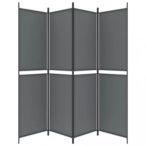 4 paneles antracitszürke szövet térelválasztó 200x200 cm