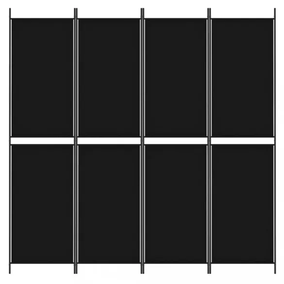 4 paneles fekete szövet térelválasztó 200 x 200 cm