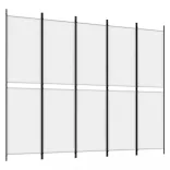 fehér 5 paneles paraván 250x200 cm szövet