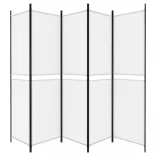 fehér 5 paneles paraván 250x200 cm szövet