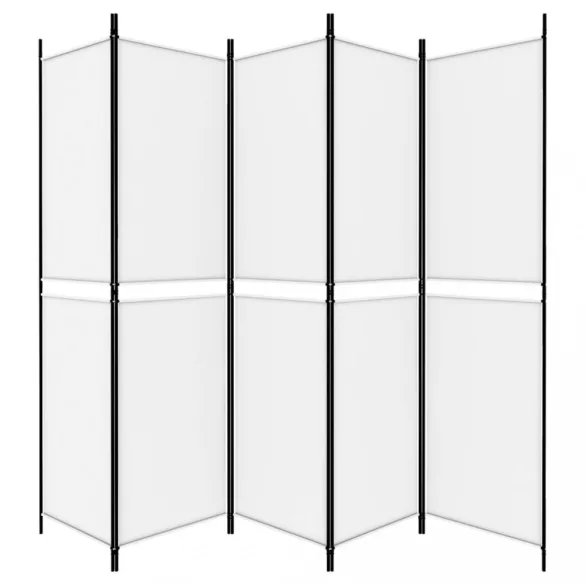 fehér 5 paneles paraván 250x200 cm szövet