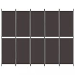 5 paneles barna szövet paraván 250x200 cm