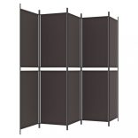 5 paneles barna szövet paraván 250x200 cm