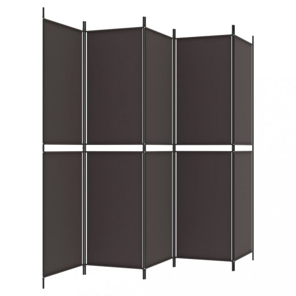 5 paneles barna szövet paraván 250x200 cm