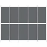 5 paneles antracitszürke szövet térelválasztó 250x200 cm