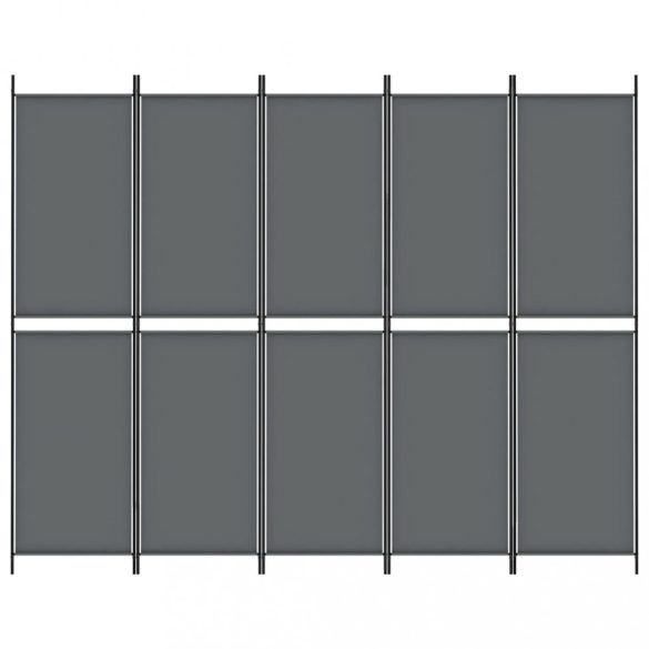 5 paneles antracitszürke szövet térelválasztó 250x200 cm