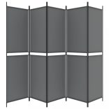 5 paneles antracitszürke szövet térelválasztó 250x200 cm