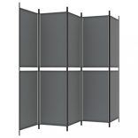 5 paneles antracitszürke szövet térelválasztó 250x200 cm