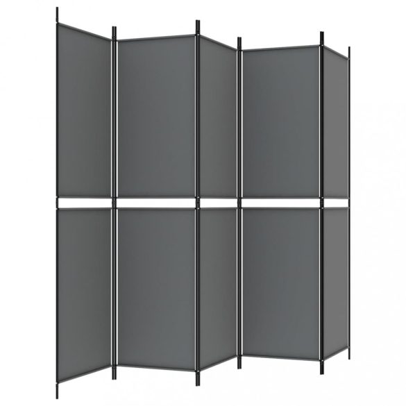 5 paneles antracitszürke szövet térelválasztó 250x200 cm
