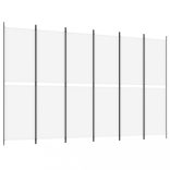 6 paneles fehér szövet térelválasztó 300x200 cm