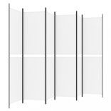 6 paneles fehér szövet térelválasztó 300x200 cm