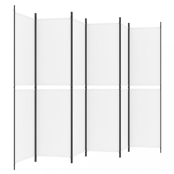6 paneles fehér szövet térelválasztó 300x200 cm
