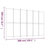 6 paneles barna szövet paraván 300x200 cm