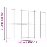 6 paneles fekete szövet térelválasztó 300x200 cm