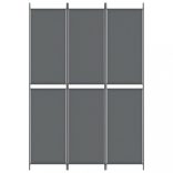 3 paneles antracitszürke szövet térelválasztó 150 x 220 cm