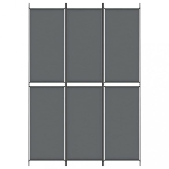 3 paneles antracitszürke szövet térelválasztó 150 x 220 cm