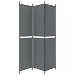 3 paneles antracitszürke szövet térelválasztó 150 x 220 cm