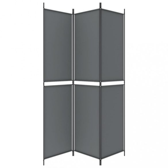 3 paneles antracitszürke szövet térelválasztó 150 x 220 cm