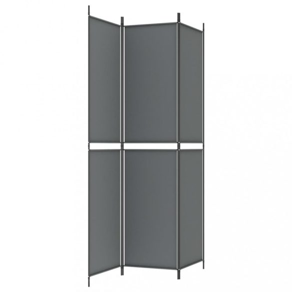 3 paneles antracitszürke szövet térelválasztó 150 x 220 cm