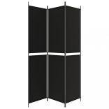 3 paneles fekete szövet térelválasztó 150x220 cm
