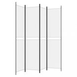 4 paneles fehér szövet térelválasztó 200x220 cm