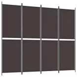 4 paneles barna szövet paraván 200x220 cm