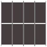 4 paneles barna szövet paraván 200x220 cm