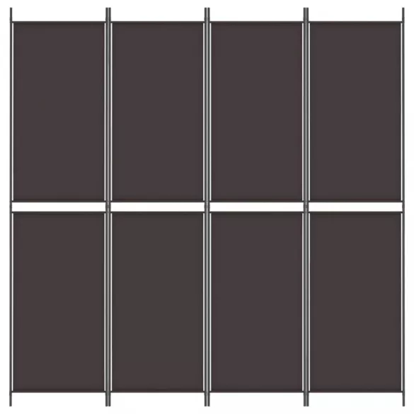 4 paneles barna szövet paraván 200x220 cm