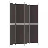 4 paneles barna szövet paraván 200x220 cm