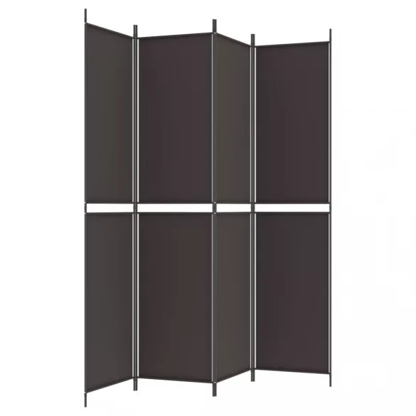 4 paneles barna szövet paraván 200x220 cm