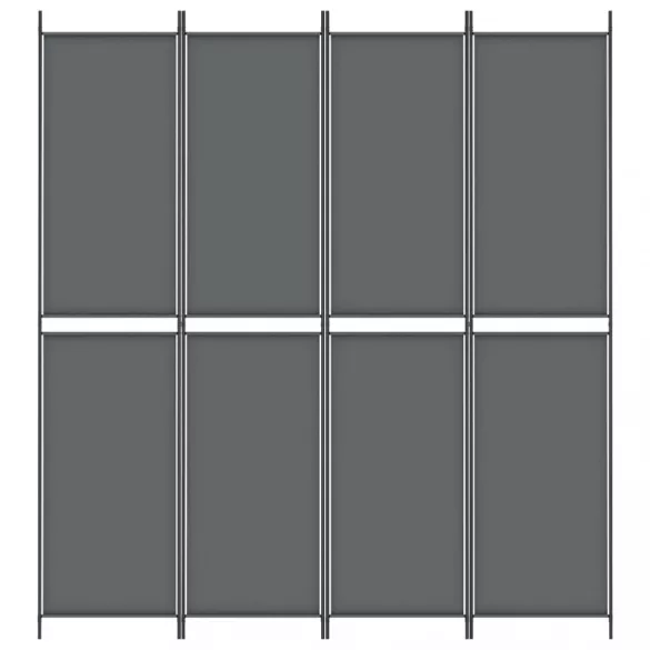 4 paneles antracitszürke szövet térelválasztó 200x220 cm