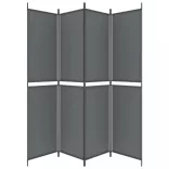 4 paneles antracitszürke szövet térelválasztó 200x220 cm