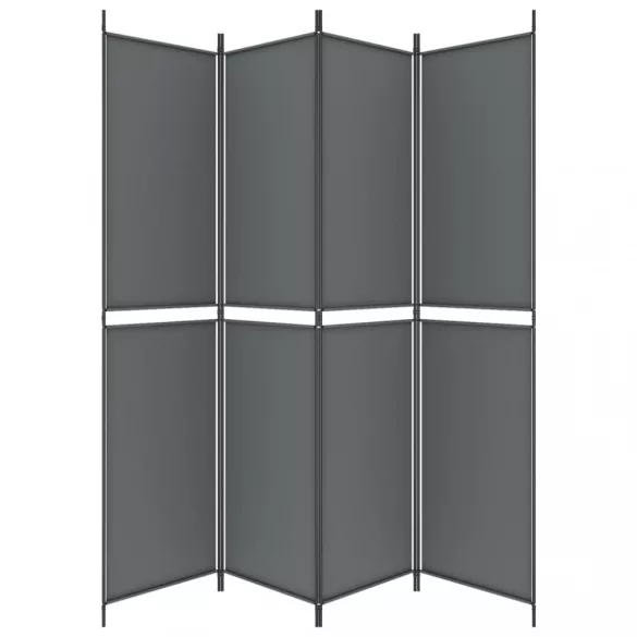 4 paneles antracitszürke szövet térelválasztó 200x220 cm