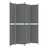 4 paneles antracitszürke szövet térelválasztó 200x220 cm