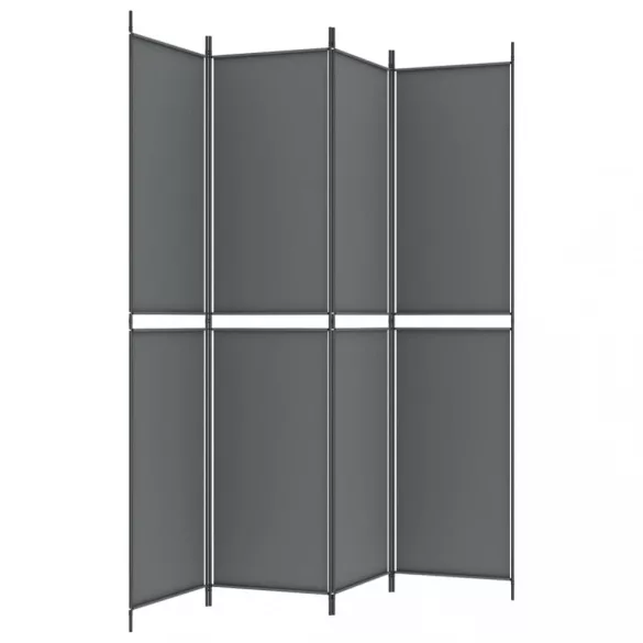 4 paneles antracitszürke szövet térelválasztó 200x220 cm