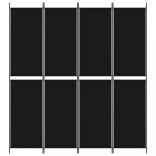 4 paneles fekete szövet térelválasztó 200x220 cm