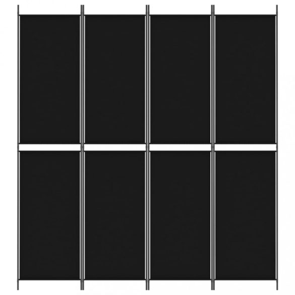 4 paneles fekete szövet térelválasztó 200x220 cm