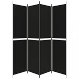 4 paneles fekete szövet térelválasztó 200x220 cm