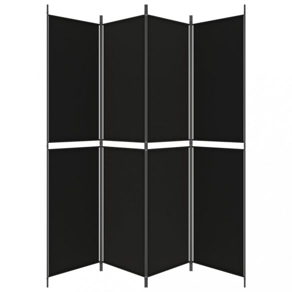 4 paneles fekete szövet térelválasztó 200x220 cm