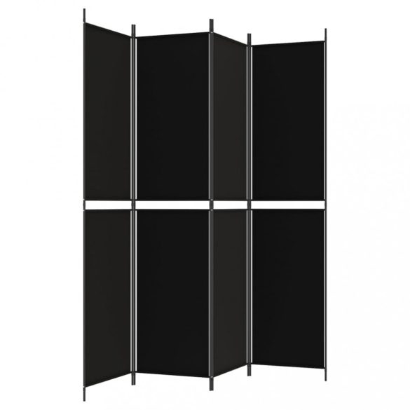 4 paneles fekete szövet térelválasztó 200x220 cm