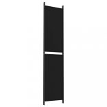 4 paneles fekete szövet térelválasztó 200x220 cm