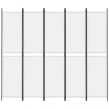 fehér 5 paneles paraván 250x220 cm szövet
