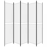 fehér 5 paneles paraván 250x220 cm szövet
