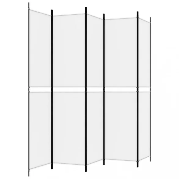 fehér 5 paneles paraván 250x220 cm szövet