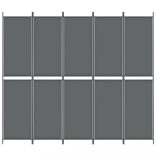 5 paneles antracitszürke szövet térelválasztó 250 x 220 cm