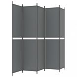 5 paneles antracitszürke szövet térelválasztó 250 x 220 cm