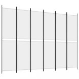 6 paneles fehér szövet térelválasztó 250 x 220 cm