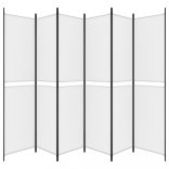 6 paneles fehér szövet térelválasztó 250 x 220 cm