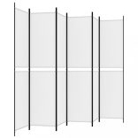 6 paneles fehér szövet térelválasztó 250 x 220 cm