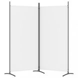 2 paneles fehér szövet térelválasztó 175x180 cm